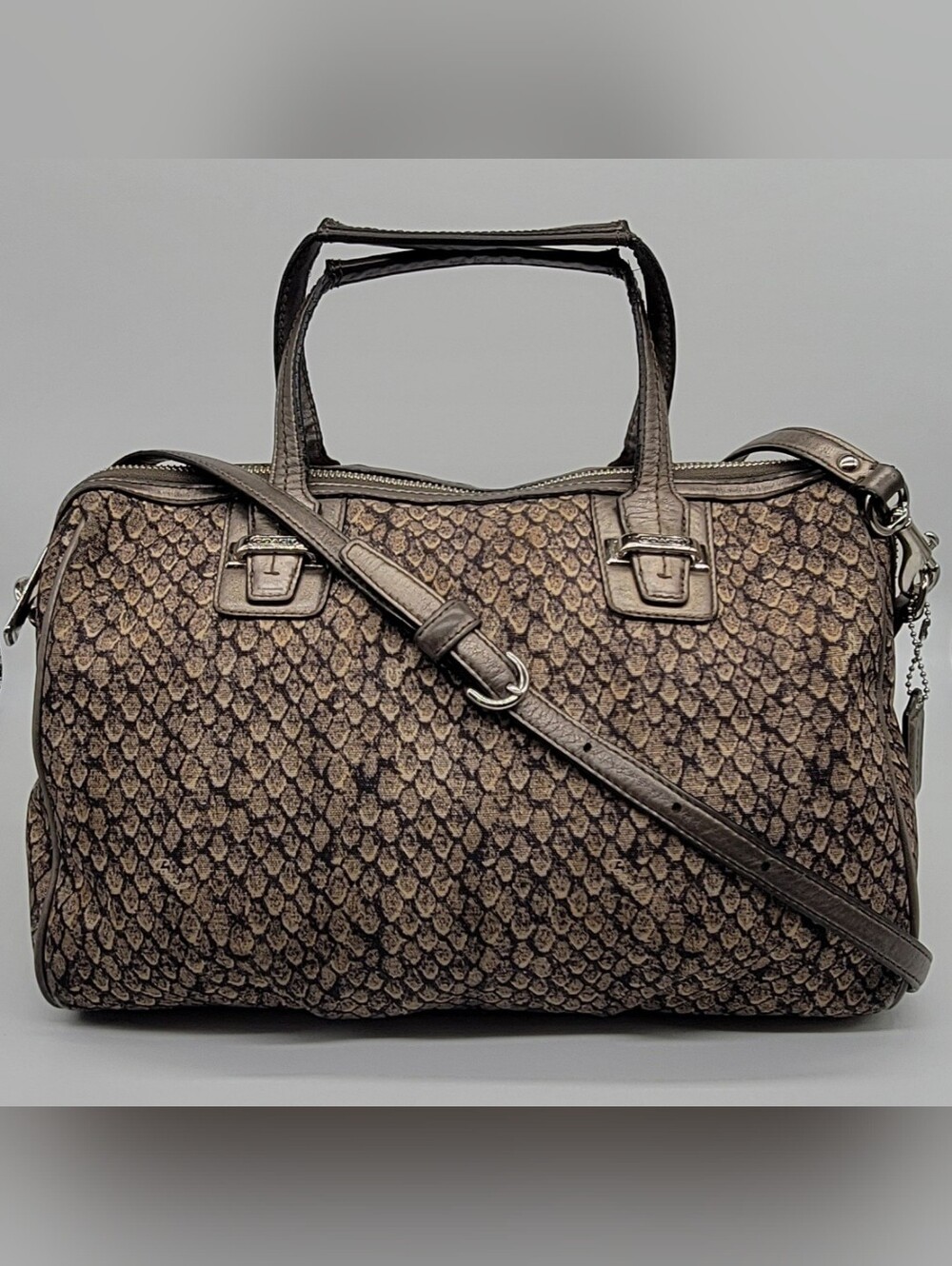 Coach Taylor Snake Print Satchel